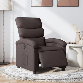 Sillón reclinable eléctrico tela marrón oscuro de , Sillones - Ref: Foro24-3203959, Precio: 249,36 €, Descuento: %