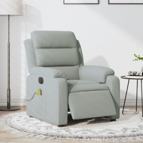 Sillón reclinable de masaje eléctrico terciopelo gris claro de , Sillones - Ref: Foro24-3205081, Precio: 274,26 €, Descuento: %