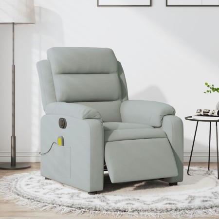 Sillón reclinable de masaje eléctrico terciopelo gris claro de , Sillones - Ref: Foro24-3205081, Precio: 278,13 €, Descuento: %