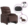 Sillón reclinable elevable eléctrico de cuero sintético marrón de , Sillones - Ref: Foro24-3206615, Precio: 352,06 €, Descuen...