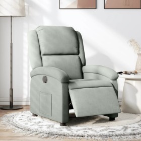 Sillón reclinable eléctrico de terciopelo gris claro de , Sillones - Ref: Foro24-3204278, Precio: 247,31 €, Descuento: %