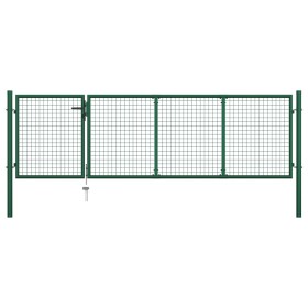 Green steel garden gate 350x100 cm by vidaXL, garden gates - Ref: Foro24-144305, Price: 368,30 €, Discount: %