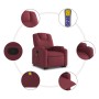 Sillón reclinable de masaje elevable tela rojo tinto de , Sillones - Ref: Foro24-3204383, Precio: 277,13 €, Descuento: %