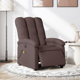 Sillón reclinable de masaje eléctrico tela marrón oscuro de , Sillones - Ref: Foro24-3204085, Precio: 272,93 €, Descuento: %