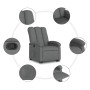 Dark Gray Fabric Liftable Recliner by , Armchairs - Ref: Foro24-3204093, Price: 272,78 €, Discount: %