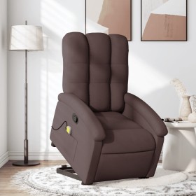 Silla de masaje reclinable de pie de tela marrón oscuro de , Sillones - Ref: Foro24-3204109, Precio: 292,98 €, Descuento: %