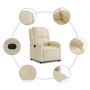 Sillón reclinable eléctrico de tela crema de , Sillones - Ref: Foro24-3204149, Precio: 248,44 €, Descuento: %