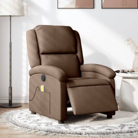 Sillón reclinable de masaje eléctrico tela marrón de , Sillones - Ref: Foro24-3204156, Precio: 271,02 €, Descuento: %