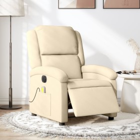 Sillón reclinable de masaje eléctrico tela color crema de , Sillones - Ref: Foro24-3204161, Precio: 276,96 €, Descuento: %