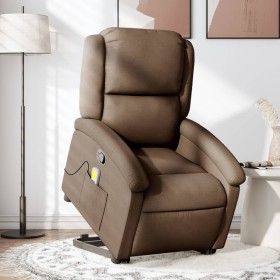 Brown Fabric Foot Recliner Massage Chair by , Armchairs - Ref: Foro24-3204180, Price: 291,99 €, Discount: %