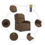 Brown Fabric Foot Recliner Massage Chair by , Armchairs - Ref: Foro24-3204180, Price: 291,99 €, Discount: %