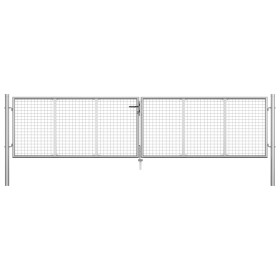 Galvanized silver steel garden gate 415x125 cm by vidaXL, garden gates - Ref: Foro24-144298, Price: 381,99 €, Discount: %