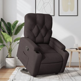 Sillón reclinable elevable tela marrón oscuro de , Sillones - Ref: Foro24-3204715, Precio: 325,99 €, Descuento: %