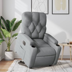 Sillón eléctrico reclinable elevable de tela gris claro de , Sillones - Ref: Foro24-3204734, Precio: 324,67 €, Descuento: %