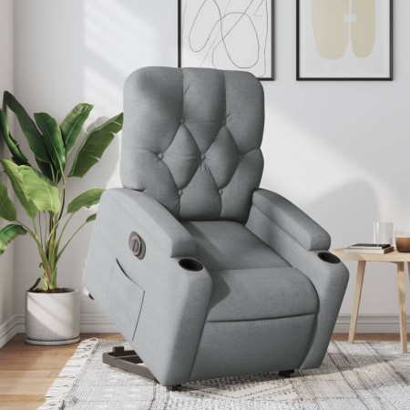 Sillón eléctrico reclinable elevable de tela gris claro de , Sillones - Ref: Foro24-3204734, Precio: 318,45 €, Descuento: %