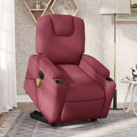 Sillón de masaje elevable eléctrico tela rojo tinto de , Sillones - Ref: Foro24-3204407, Precio: 308,99 €, Descuento: %