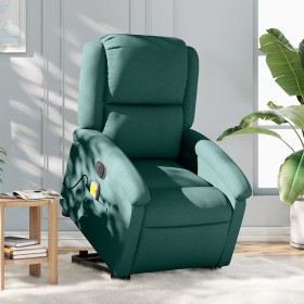 Electric massage chair with adjustable recliner, dark green fabric by , Armchairs - Ref: Foro24-3204206, Price: 505,33 €, Dis...