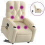 Liftable reclining electric massage chair cream fabric by , Armchairs - Ref: Foro24-3204755, Price: 340,32 €, Discount: %