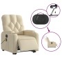 Liftable reclining electric massage chair cream fabric by , Armchairs - Ref: Foro24-3204755, Price: 340,32 €, Discount: %