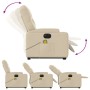 Liftable reclining electric massage chair cream fabric by , Armchairs - Ref: Foro24-3204755, Price: 340,32 €, Discount: %