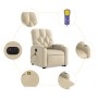 Liftable reclining electric massage chair cream fabric by , Armchairs - Ref: Foro24-3204755, Price: 340,32 €, Discount: %