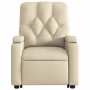 Liftable reclining electric massage chair cream fabric by , Armchairs - Ref: Foro24-3204755, Price: 340,32 €, Discount: %