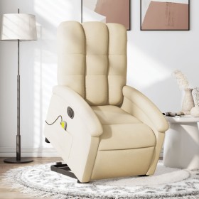 Liftable reclining electric massage chair cream fabric by , Armchairs - Ref: Foro24-3204137, Price: 311,99 €, Discount: %