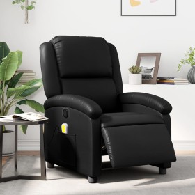 Black synthetic leather electric reclining massage chair by , Armchairs - Ref: Foro24-3204219, Price: 251,66 €, Discount: %