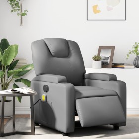 Gray synthetic leather electric reclining massage chair by , Armchairs - Ref: Foro24-3204426, Price: 263,99 €, Discount: %