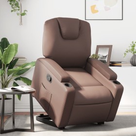 Sillón reclinable elevable cuero sintético marrón de , Sillones - Ref: Foro24-3204432, Precio: 328,99 €, Descuento: %