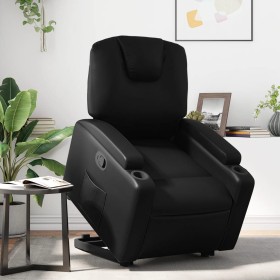 Sillón reclinable elevable cuero artificial negro de , Sillones - Ref: Foro24-3204430, Precio: 281,95 €, Descuento: %