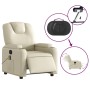 Cream synthetic leather electric reclining massage chair by , Armchairs - Ref: Foro24-3204424, Price: 263,02 €, Discount: %