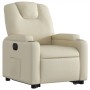 Sillón reclinable elevable eléctrico de cuero sintético crema de , Sillones - Ref: Foro24-3204445, Precio: 298,68 €, Descuent...