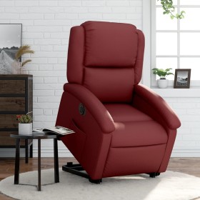 Sillón elevable eléctrico cuero artificial rojo tinto de , Sillones - Ref: Foro24-3204244, Precio: 435,99 €, Descuento: %