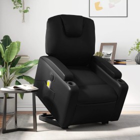 Black synthetic leather electric lifting massage chair by , Armchairs - Ref: Foro24-3204451, Price: 324,91 €, Discount: %