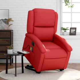 Sillón de majaje elevable eléctrico cuero artificial rojo de , Sillones - Ref: Foro24-3204252, Precio: 331,81 €, Descuento: %