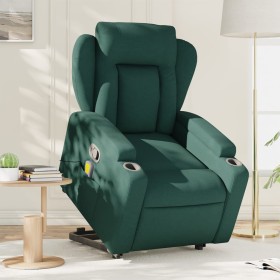 Silla de masaje reclinable de pie de tela verde oscura de , Sillones - Ref: Foro24-3204500, Precio: 305,05 €, Descuento: %