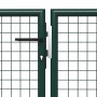 Puerta de jardín de acero verde 400x150 cm de vidaXL, Puertas de jardín - Ref: Foro24-144313, Precio: 621,84 €, Descuento: %