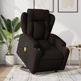 Electric massage chair with liftable recliner, dark brown fabric by , Armchairs - Ref: Foro24-3204523, Price: 339,03 €, Disco...