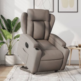 Sillón eléctrico reclinable elevable de tela gris taupe de , Sillones - Ref: Foro24-3204514, Precio: 346,68 €, Descuento: %