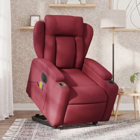 Sillón de masaje elevable eléctrico tela rojo tinto de , Sillones - Ref: Foro24-3204521, Precio: 338,57 €, Descuento: %