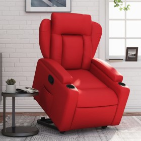 Sillón reclinable elevable cuero artificial rojo de , Sillones - Ref: Foro24-3204549, Precio: 289,99 €, Descuento: %