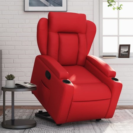 Sillón reclinable elevable cuero artificial rojo de , Sillones - Ref: Foro24-3204549, Precio: 289,35 €, Descuento: %