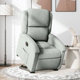 Sillón eléctrico reclinable elevable de terciopelo gris claro de , Sillones - Ref: Foro24-3204322, Precio: 307,01 €, Descuent...