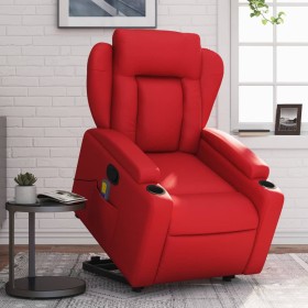 Sillón reclinable de masaje de pie cuero artificial rojo de , Sillones - Ref: Foro24-3204556, Precio: 303,23 €, Descuento: %