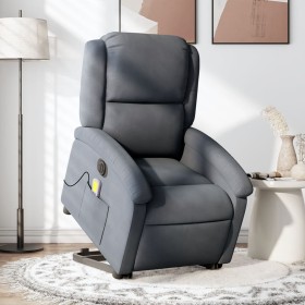 Dark gray velvet liftable reclining massage chair by , Armchairs - Ref: Foro24-3204334, Price: 340,99 €, Discount: %