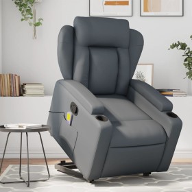 Sillón reclinable de masaje de pie cuero artificial gris de , Sillones - Ref: Foro24-3204554, Precio: 315,79 €, Descuento: %