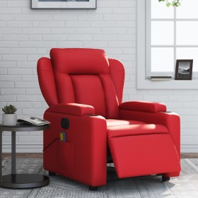 Sillón de masaje reclinable eléctrico de cuero artificial rojo de , Sillones - Ref: Foro24-3204542, Precio: 282,84 €, Descuen...