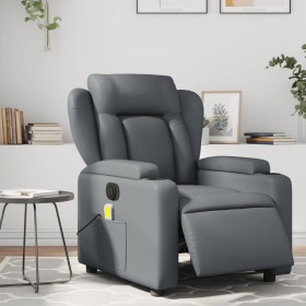 Sillón de masaje reclinable eléctrico cuero sintético gris de , Sillones - Ref: Foro24-3204540, Precio: 302,42 €, Descuento: %