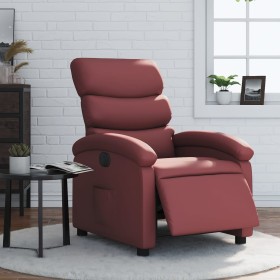 Sillón reclinable eléctrico de cuero sintético rojo tinto de , Sillones - Ref: Foro24-3204030, Precio: 260,90 €, Descuento: %